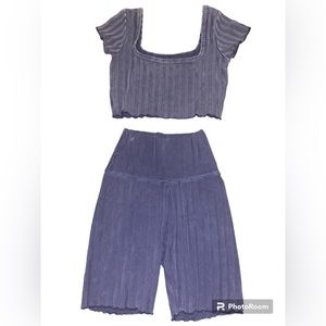 Aerie offline biker short and top set